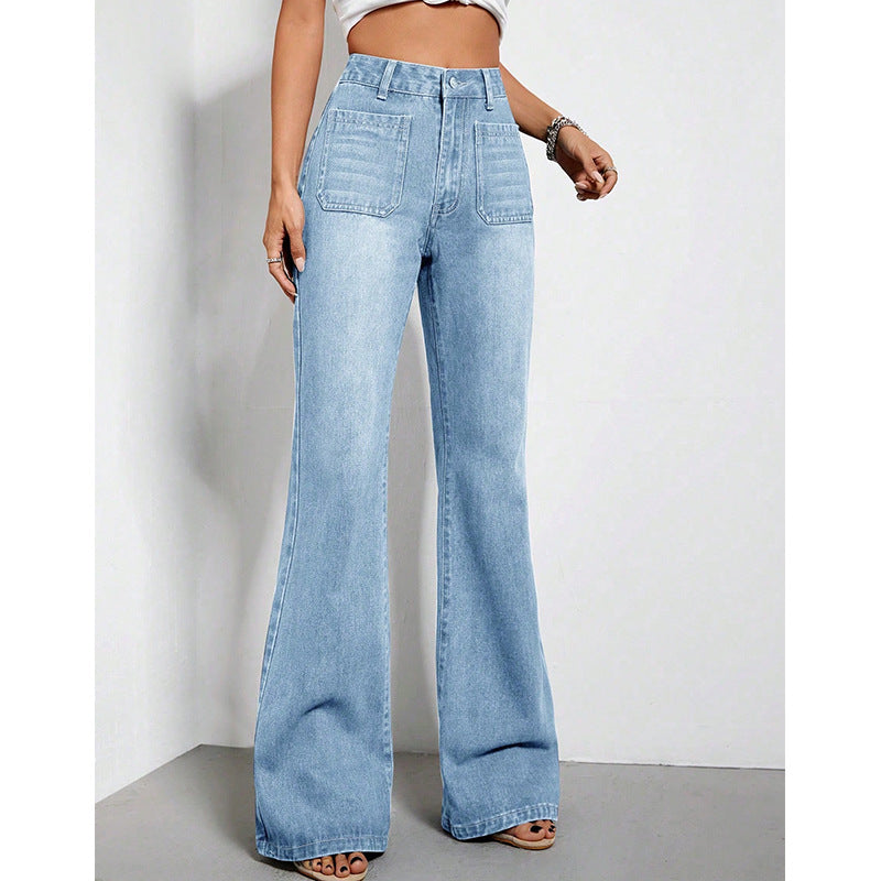 Loose High Waist Denim Trousers