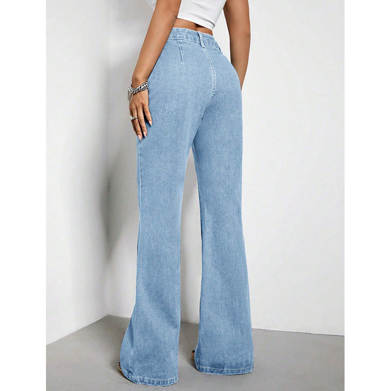 Loose High Waist Denim Trousers