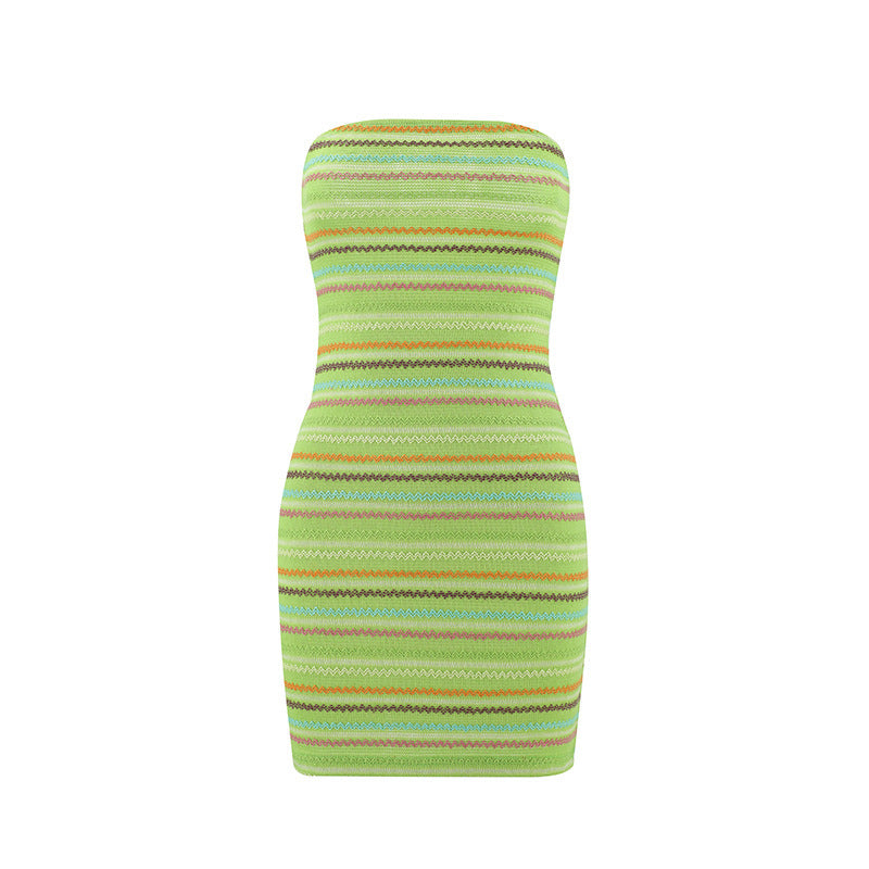 Colorful Knitted Bodycon Sleeveless Mini Dress
