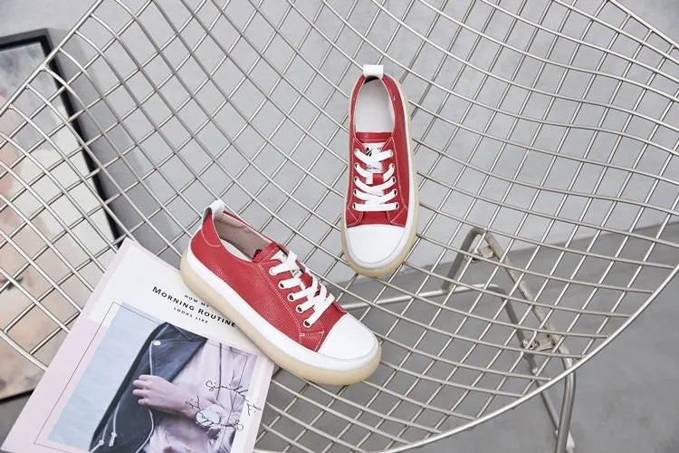 Flat Bottom Lace-up Casual Shoes