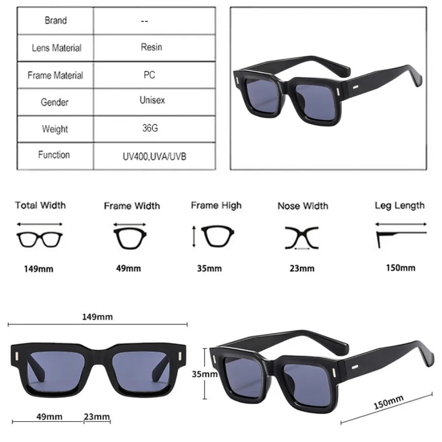 Rim Rectangle Acetate Frame Polarized Sunglasses ( + MORE COLORS)