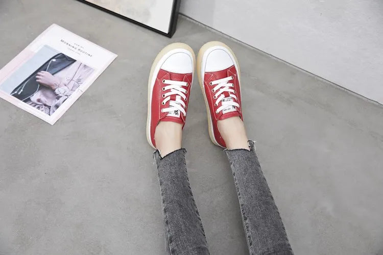 Flat Bottom Lace-up Casual Shoes