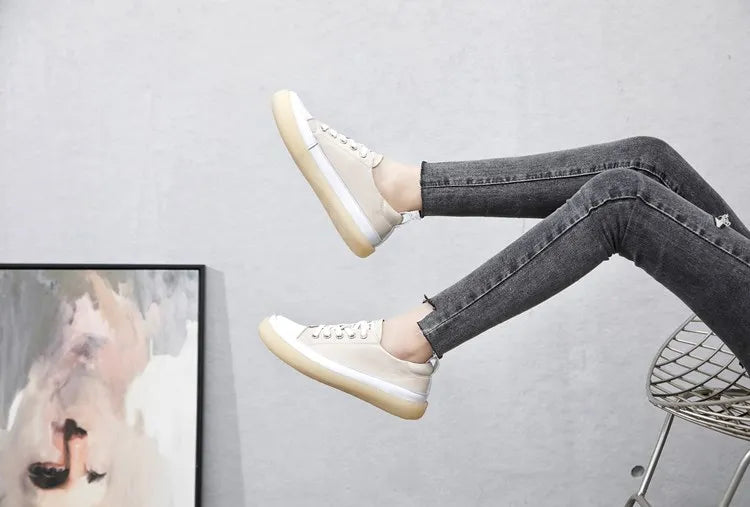 Flat Bottom Lace-up Casual Shoes