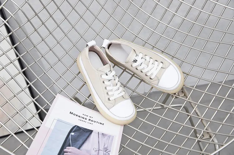 Flat Bottom Lace-up Casual Shoes