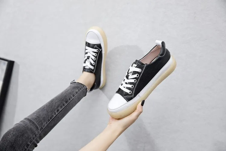 Flat Bottom Lace-up Casual Shoes