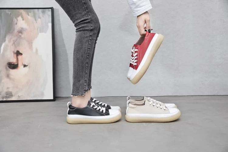 Flat Bottom Lace-up Casual Shoes